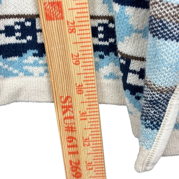 EUC Lucky Brand Women’s Open Front Southwestern/Fair Isle print cardigan Sz Med - Picture 7 of 10